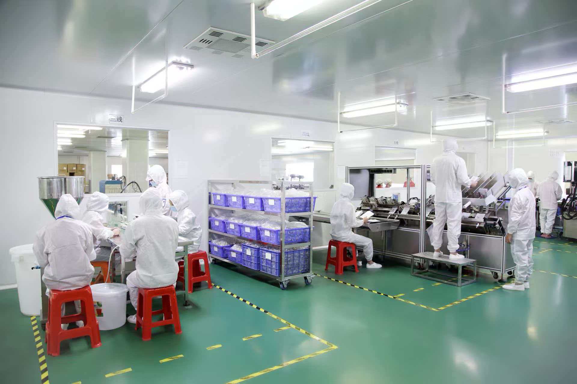 Skincare factory production and quality control environment