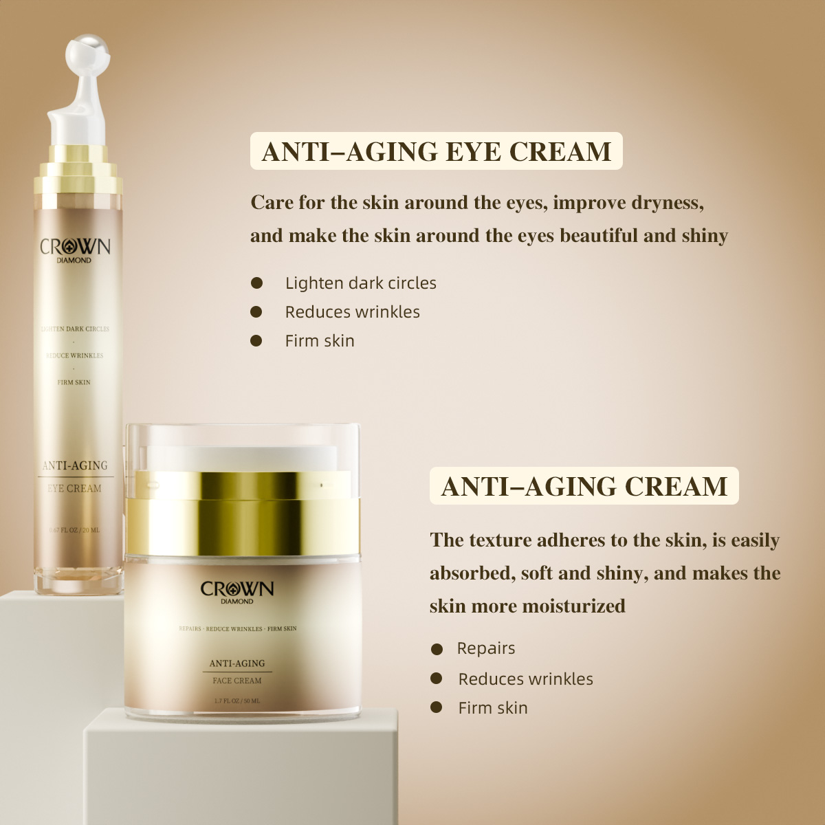 Own Brand 4pcs Facial Set Peptide Vitamin C B5 Hyaluronic Acid Niacinamide Retinol Firming Anti-Aging Anti-Wrinkle Skincare Set