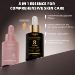 8-in-1 Custom Logo Kojic Acid Vitamin C Whitening Anti-Aging Anti-Wrinkle Dark Spot Brightening Glow Facial Serum
