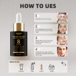 8-in-1 Custom Logo Kojic Acid Vitamin C Whitening Anti-Aging Anti-Wrinkle Dark Spot Brightening Glow Facial Serum