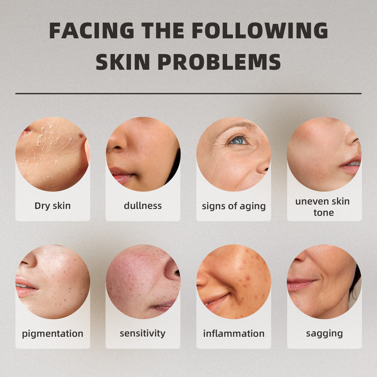 8-in-1 Custom Logo Kojic Acid Vitamin C Whitening Anti-Aging Anti-Wrinkle Dark Spot Brightening Glow Facial Serum
