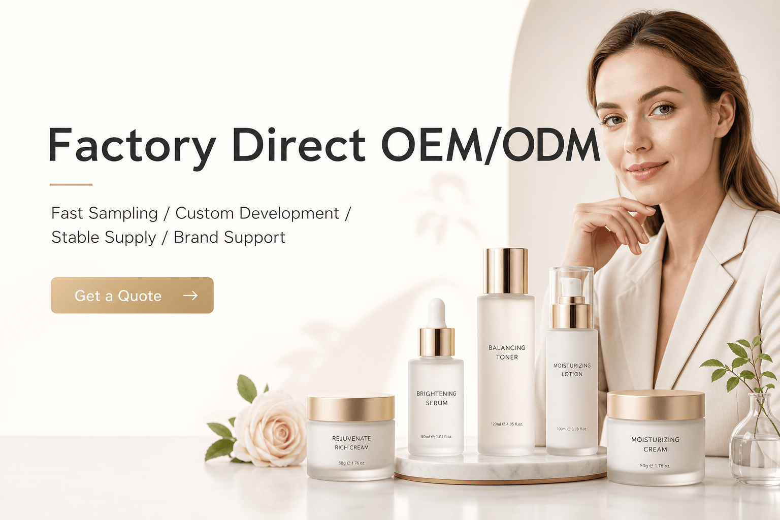 CrownDiaBio OEM ODM skincare manufacturing banner
