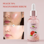 Own Brand Korean Glass Skin Hydrating Brightening Repair Dark Spot Removal Glow Peach 70% Niacinamide Serum