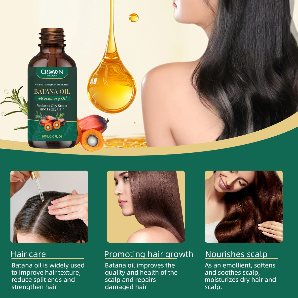 Private Label Batana Rosemary Hair Care Oil