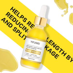 Biotin Hair Growth Serum main product image with yellow hair elixir bottle