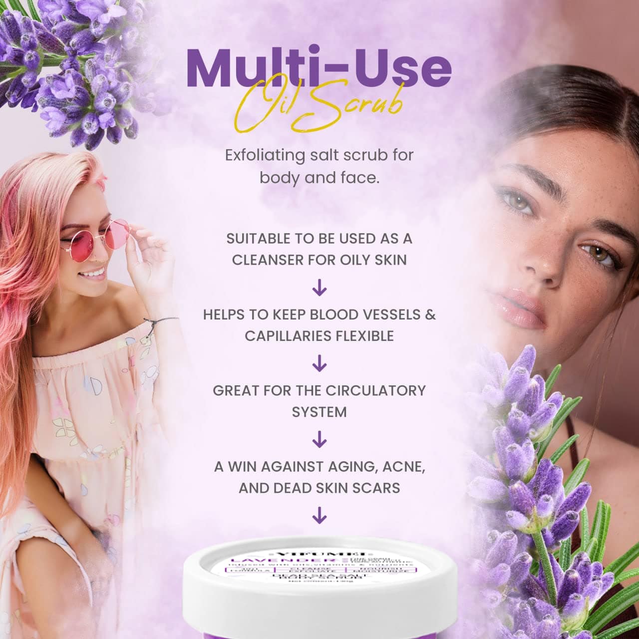Custom Logo Lavender Dead Sea Salt Body Scrub