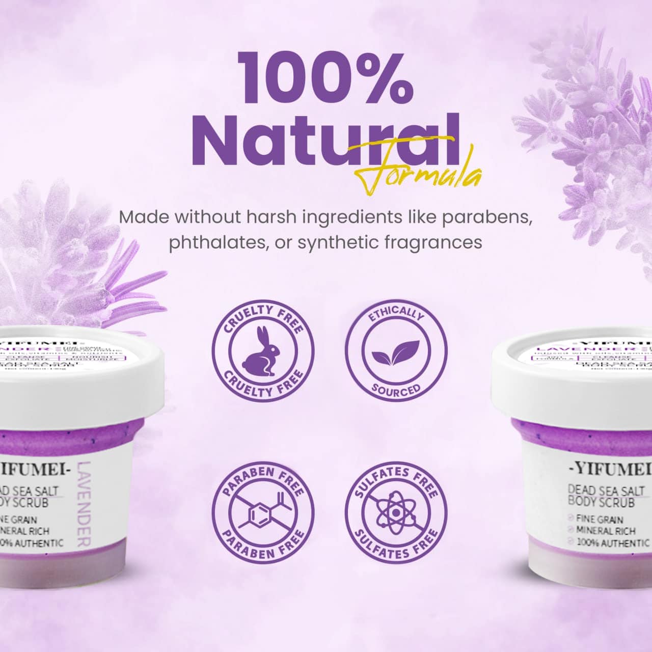 Custom Logo Lavender Dead Sea Salt Body Scrub