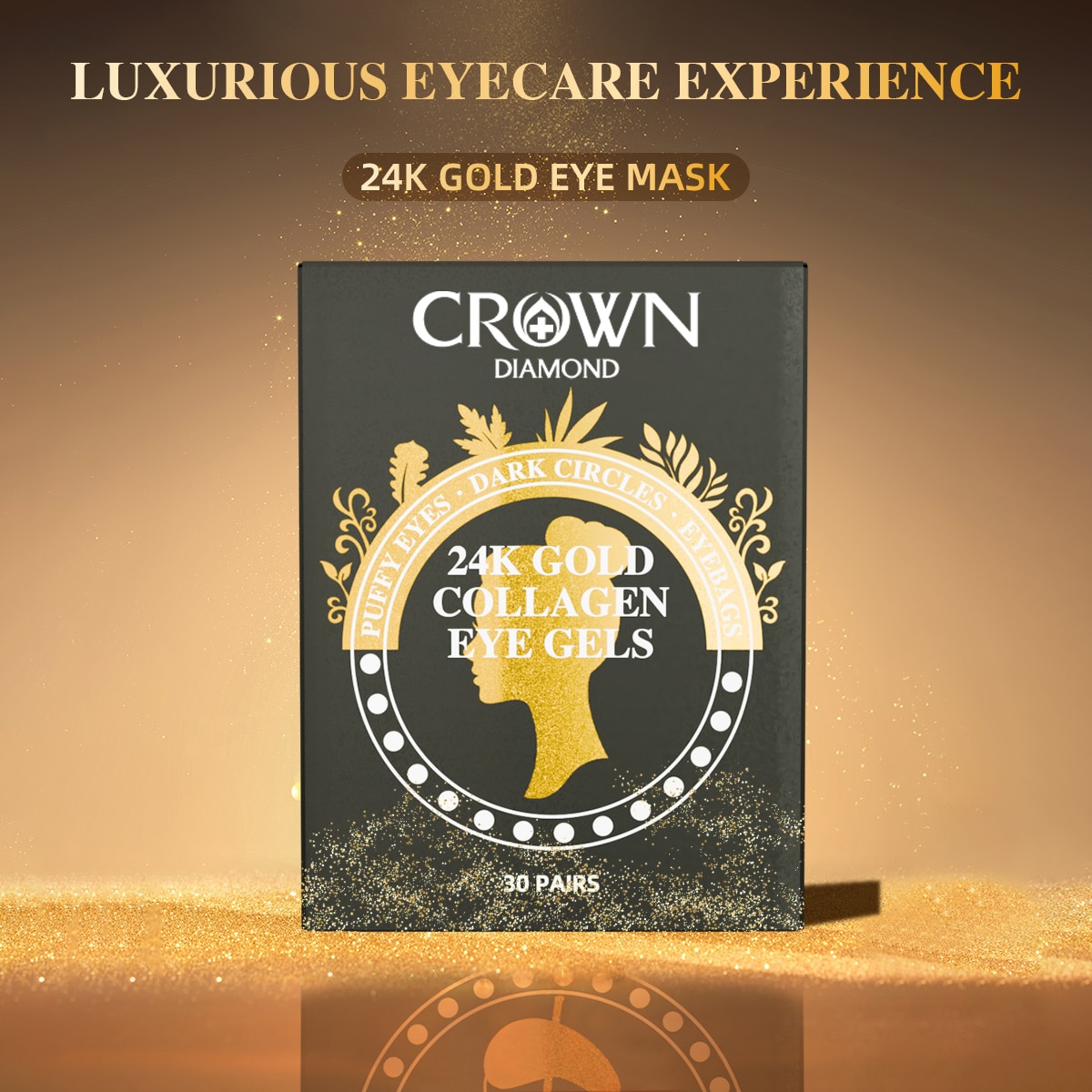 Private label 24K gold collagen eye patches packaging