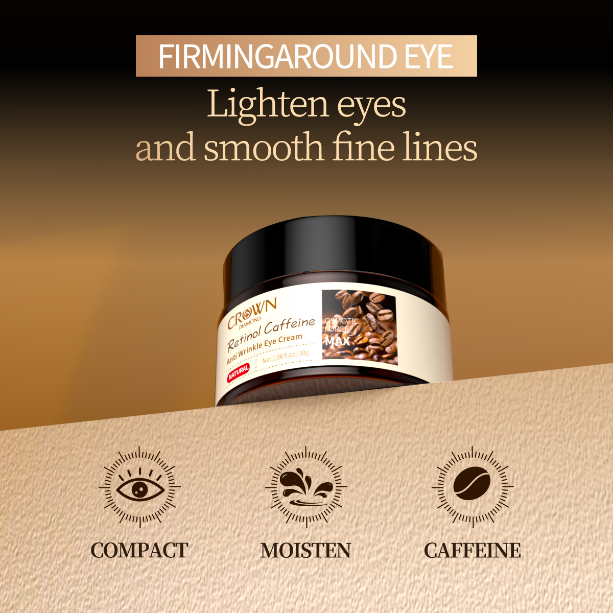 Retinol caffeine eye cream ingredients and formula direction