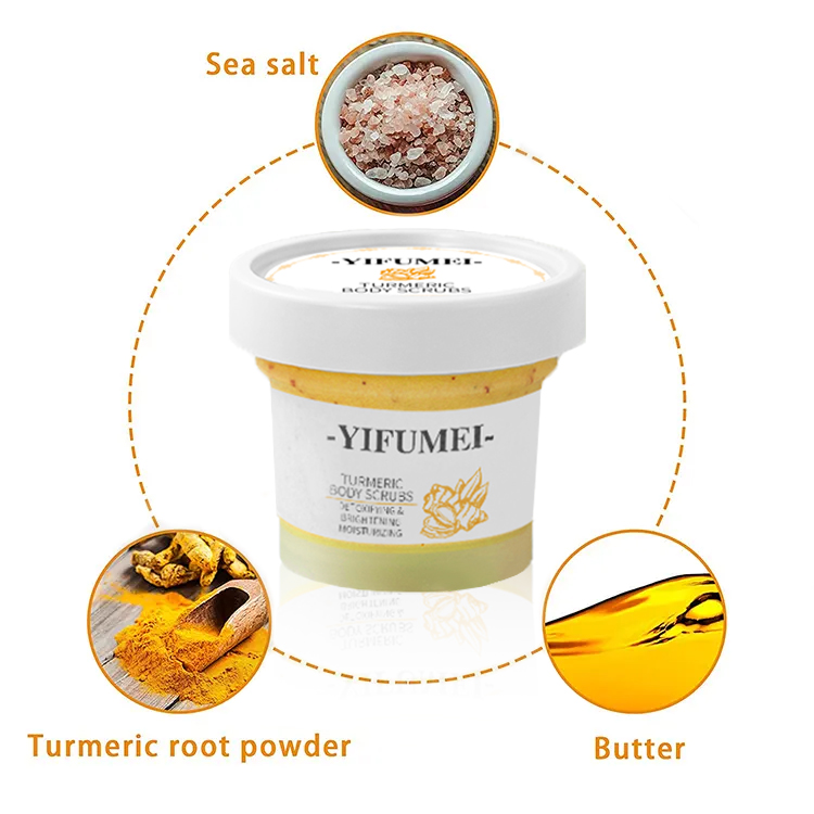 Custom Logo Turmeric Dead Sea Salt Body Scrub